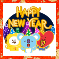 BT21 New Year's Animated Stickers Sticker for LINE & WhatsApp | ZIP: GIF & PNG