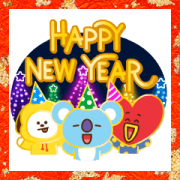 BT21 New Year's Animated Stickers BT21 New Year's Animated Stickers Sticker for LINE & WhatsApp | ZIP: GIF & PNG