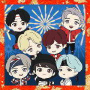 TinyTAN New Year's Big Stickers Sticker for LINE & WhatsApp | ZIP: GIF & PNG