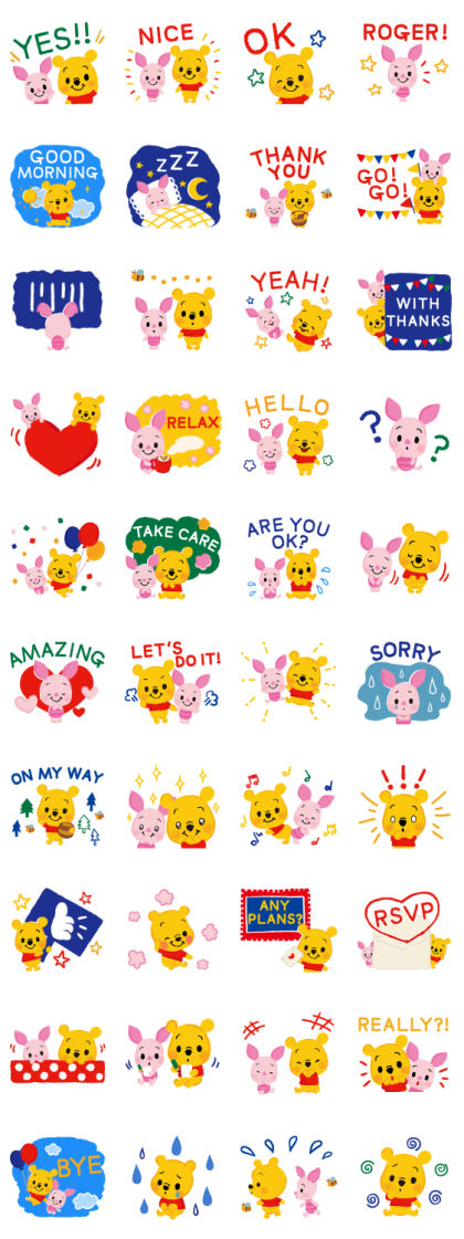 Winnie the Pooh (Crayon) Sticker for LINE, WhatsApp, Telegram — Android ...