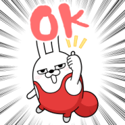 BIG Rubbing Rabbit Sticker for LINE & WhatsApp | ZIP: GIF & PNG