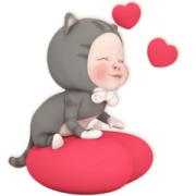 Animated Neko Towel Sticker for LINE & WhatsApp | ZIP: GIF & PNG