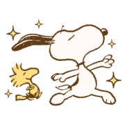 Snoopy & Woodstock (Vintage) Sticker for LINE & WhatsApp | ZIP: GIF & PNG