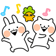 Usagyuuun and Nekogyuuun Usagyuuun and Nekogyuuun Sticker for LINE & WhatsApp | ZIP: GIF & PNG