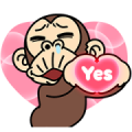 Funny Monkey Couple Stickers (for Men) Sticker for LINE & WhatsApp | ZIP: GIF & PNG