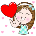 Candy Girl × RMS Hit Music: Cute Wishes Sticker for LINE & WhatsApp | ZIP: GIF & PNG