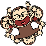 Funny Monkey Pop-Ups 3 Funny Monkey Pop-Ups 3 Sticker for LINE & WhatsApp | ZIP: GIF & PNG