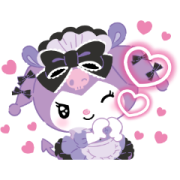 Kuromi Tsundere Cafe Sticker for LINE & WhatsApp | ZIP: GIF & PNG