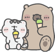 Mr. Bear and His Cutie Cat: Alert Mr. Bear and His Cutie Cat: Alert Sticker for LINE & WhatsApp | ZIP: GIF & PNG