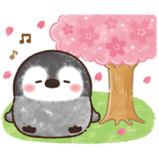 Pastel Penguin: Spring Pastel Penguin: Spring Sticker for LINE & WhatsApp | ZIP: GIF & PNG