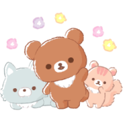 Rilakkuma: Friends of Chairoikoguma Sticker for LINE & WhatsApp | ZIP: GIF & PNG