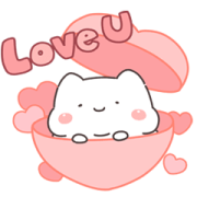 Lazynfatty - Fatty Cat Love Sticker for LINE & WhatsApp | ZIP: GIF & PNG