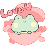 Lazynfatty - GuaGua Frog Love Lazynfatty - GuaGua Frog Love Sticker for LINE & WhatsApp | ZIP: GIF & PNG