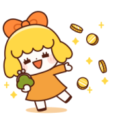 Orange Girl! (Golden Sticker) Orange Girl! (Golden Sticker) Sticker for LINE & WhatsApp | ZIP: GIF & PNG