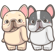 French Bulldog PIGU-Animated Sticker XXI Sticker for LINE & WhatsApp | ZIP: GIF & PNG
