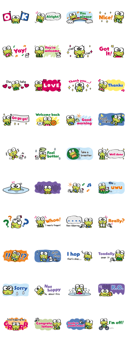 KEROKEROKEROPPI Small Stickers Line Sticker GIF & PNG Pack: Animated & Transparent No Background | WhatsApp Sticker