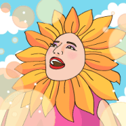 Let’s Karaoke: Sunflower Girl Stickers Sticker for LINE & WhatsApp | ZIP: GIF & PNG