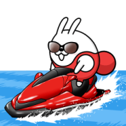 Moving Rubbing Rabbit Summer Stickers Sticker for LINE & WhatsApp | ZIP: GIF & PNG