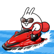 Moving Rubbing Rabbit Summer Stickers Moving Rubbing Rabbit Summer Stickers Sticker for LINE & WhatsApp | ZIP: GIF & PNG