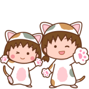 Pokopoko × Chibi marukonyan Sticker Sticker for LINE & WhatsApp | ZIP: GIF & PNG