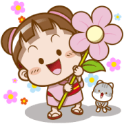 Sakura Cocoa✿Flower Stickers Sticker for LINE & WhatsApp | ZIP: GIF & PNG