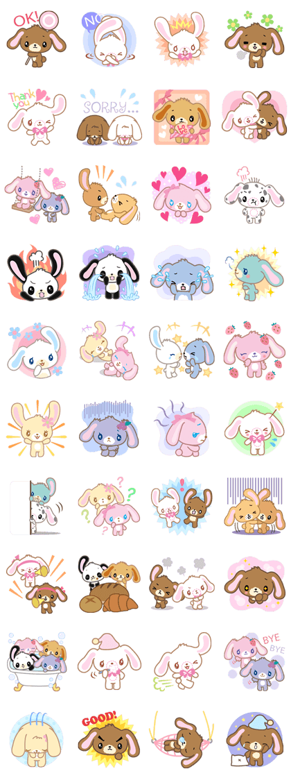 Sugarbunnies Line Sticker GIF & PNG Pack: Animated & Transparent No Background | WhatsApp Sticker