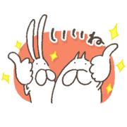 The cat & rabbit in tights × Talk Fortune The cat&rabbit in tights × Talk Fortune Sticker for LINE & WhatsApp | ZIP: GIF & PNG