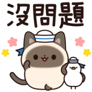 Useful Siamese Cat Sticker(Summer Ver.) Sticker for LINE & WhatsApp | ZIP: GIF & PNG