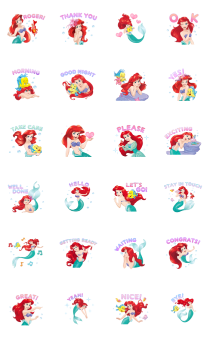 Animated The Little Mermaid (Keigo) Line Sticker GIF & PNG Pack: Animated & Transparent No Background | WhatsApp Sticker