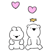 Extremely Little Rabbit & Bear: Love Sticker for LINE & WhatsApp | ZIP: GIF & PNG