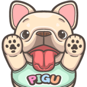 French Bulldog PIGU-Big Sticker XVII Sticker for LINE & WhatsApp | ZIP: GIF & PNG