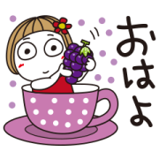 Hanako × LINE Part Time Jobs Sticker for LINE & WhatsApp | ZIP: GIF & PNG