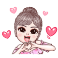 Honey Dewy Cute Girl Animated Sticker for LINE & WhatsApp | ZIP: GIF & PNG