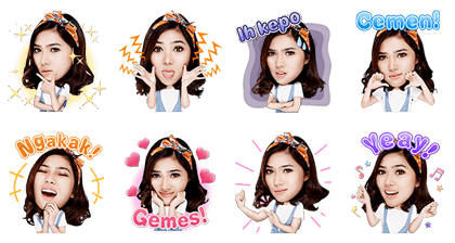 Isyana the Cheerful Girl Line Sticker GIF & PNG Pack: Animated & Transparent No Background | WhatsApp Sticker