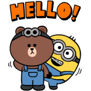 MINIONS × BROWN & FRIENDS Sticker for LINE & WhatsApp | ZIP: GIF & PNG