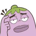 Mr. Eggplant: Funny Facial Expressions Sticker for LINE & WhatsApp | ZIP: GIF & PNG