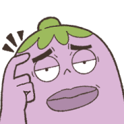 Mr. Eggplant: Funny Facial Expressions Sticker for LINE & WhatsApp | ZIP: GIF & PNG