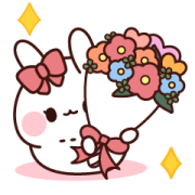 Pink Ribbon Rabbit to Convey a Feeling Pink Ribbon Rabbit to Convey a Feeling Sticker for LINE & WhatsApp | ZIP: GIF & PNG