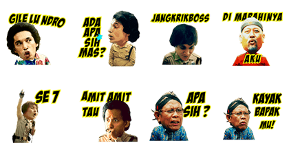 Warkop DKI Reborn: Jangkrik Boss Part 1 Line Sticker GIF & PNG Pack: Animated & Transparent No Background | WhatsApp Sticker