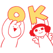 Extremely Rabbit × UNIQLO Tenshi Sticker for LINE & WhatsApp | ZIP: GIF & PNG