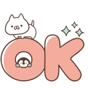 Penguin and Cat Days Big Letter Stickers Sticker for LINE & WhatsApp | ZIP: GIF & PNG
