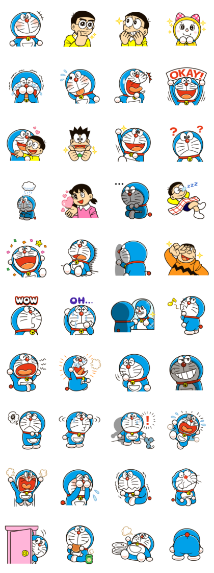 Sticker Day: Doraemon Line Sticker GIF & PNG Pack: Animated & Transparent No Background | WhatsApp Sticker