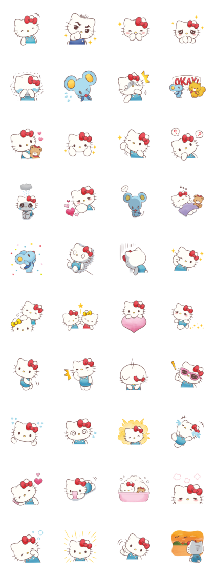 Sticker Day: Hello Kitty Line Sticker GIF & PNG Pack: Animated & Transparent No Background | WhatsApp Sticker