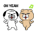 Dog Geezer & Lazy Pooch Sticker for LINE & WhatsApp | ZIP: GIF & PNG