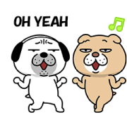 Dog Geezer & Lazy Pooch Sticker for LINE & WhatsApp | ZIP: GIF & PNG