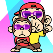 Funny Monkey & Tiny Monkey Sticker for LINE & WhatsApp | ZIP: GIF & PNG