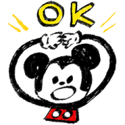 Mickey Mouse (Whimsical Doodles) Sticker for LINE & WhatsApp | ZIP: GIF & PNG