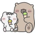 Mr. Bear and His Cutie Cat Alerts Sticker for LINE & WhatsApp | ZIP: GIF & PNG