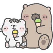 Mr. Bear and His Cutie Cat Alerts Sticker for LINE & WhatsApp | ZIP: GIF & PNG
