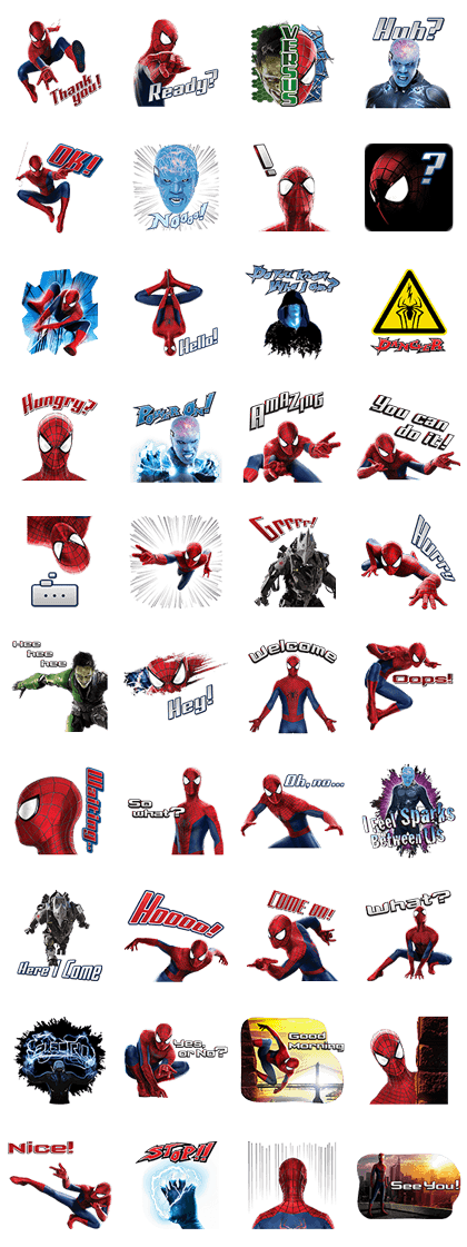 The Amazing Spider-Man 2 (PAID) Line Sticker GIF & PNG Pack: Animated & Transparent No Background | WhatsApp Sticker